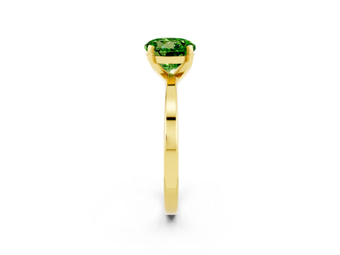 Yellow gold Round Cut Peridot Solitaire Engagement Ring with Classic Band and Four-Prong Setting_26
