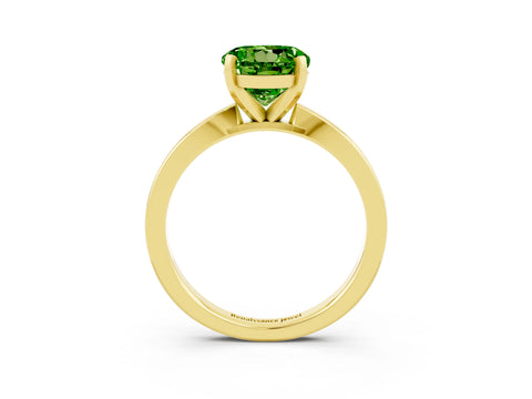 Yellow gold Round Cut Peridot Solitaire Engagement Ring with Classic Band and Four-Prong Setting_27