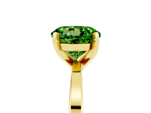 Yellow gold Round Cut Peridot Solitaire Engagement Ring with Classic Band and Four-Prong Setting_29
