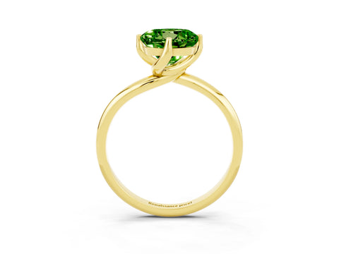 Yellow gold Round Cut Peridot Solitaire Engagement Ring with Four-Prong Setting and Classic Band_15