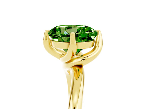 Yellow gold Round Cut Peridot Solitaire Engagement Ring with Four-Prong Setting and Classic Band_17