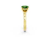 Yellow gold Round Cut Peridot Solitaire Engagement Ring with Round Band and Four-Prong Setting_2