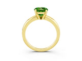 Yellow gold Round Cut Peridot Solitaire Engagement Ring with Round Band and Four-Prong Setting_3