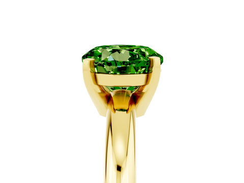 Yellow gold Round Cut Peridot Solitaire Engagement Ring with Round Band and Four-Prong Setting_5