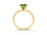 Yellow gold Round Cut Peridot Solitaire Pavé Band with Four-Prong Setting_3