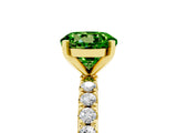Yellow gold Round Cut Peridot Solitaire Pavé Band with Four-Prong Setting_5