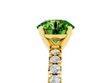 Yellow gold Round Cut Peridot Solitaire Pavé Engagement Ring with Round Band and Prong Setting_72