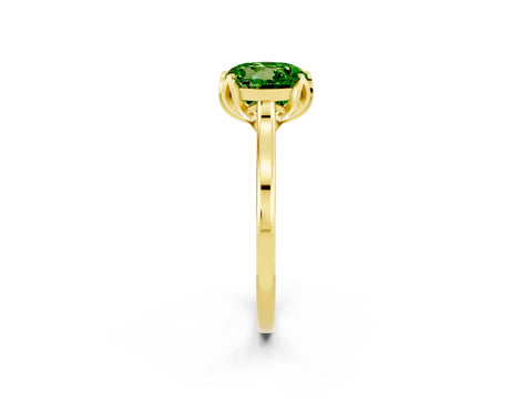 Yellow gold Round Cut Peridot Solitaire Ring with Flower Prong Setting and Classic Band_14