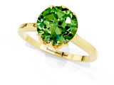 Yellow gold Round Cut Peridot Solitaire Ring with Flower Prong Setting and Classic Band_37