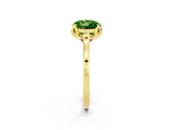 Yellow gold Round Cut Peridot Solitaire Ring with Flower Prong Setting and Classic Band_38