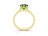 Yellow gold Round Cut Peridot Solitaire Ring with Flower Prong Setting and Classic Band_39