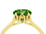 Yellow gold Round Cut Peridot Solitaire Ring with Flower Prong Setting and Classic Band_40