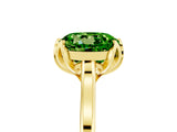 Yellow gold Round Cut Peridot Solitaire Ring with Flower Prong Setting and Classic Band_41
