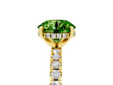 Yellow gold Round Cut Peridot Solitaire Ring with Pavé Band and Four-Prong Setting_29