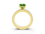 Yellow gold Round Cut Peridot Solitaire Ring with Pavé and Channel Set Band_3