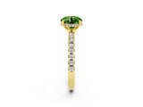 Yellow gold Round Cut Peridot Solitaire Ring with Round  Pavé Band and Four-Prong Setting_38
