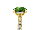 Yellow gold Round Cut Peridot Solitaire Ring with Round  Pavé Band and Four-Prong Setting_41