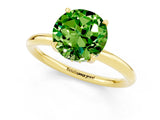 Yellow gold Round Cut Peridot Solitaire Ring with Thin Band and Four-Prong Setting_13