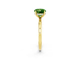 Yellow gold Round Cut Peridot Solitaire Ring with Thin Band and Four-Prong Setting_14