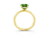 Yellow gold Round Cut Peridot Solitaire Ring with Thin Band and Four-Prong Setting_15