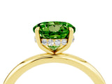 Yellow gold Round Cut Peridot Solitaire Ring with Thin Band and Four-Prong Setting_16