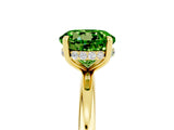 Yellow gold Round Cut Peridot Solitaire Ring with Thin Band and Four-Prong Setting_17