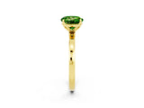 Yellow gold Round Cut Peridot Solitaire Ring with Thin Band and Prong Setting_14