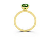 Yellow gold Round Cut Peridot Solitaire Ring with Thin Band and Prong Setting_15