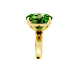 Yellow gold Round Cut Peridot Solitaire Ring with Thin Band and Prong Setting_17