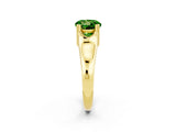 Yellow gold Round Cut Peridot Solitaire Ring with Wide Band and Prong Setting_2