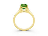 Yellow gold Round Cut Peridot Solitaire Ring with Wide Band and Prong Setting_3