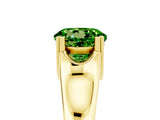 Yellow gold Round Cut Peridot Solitaire Ring with Wide Band and Prong Setting_5