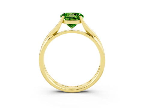 Yellow gold Round Cut Peridot Solitaire Twist Band Prong Setting Ring_27