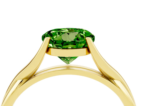 Yellow gold Round Cut Peridot Solitaire Twist Band Prong Setting Ring_28