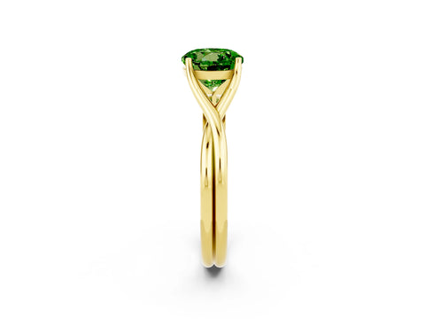Yellow gold Round Cut Peridot Solitaire Twist Band Prong Setting Ring_38