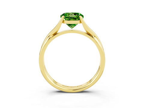 Yellow gold Round Cut Peridot Solitaire Twist Band Prong Setting Ring_39