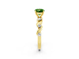 Yellow gold Round Cut Peridot Solitaire Twisted Band with Round  Accents and Prong Setting_14