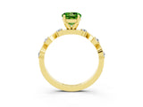 Yellow gold Round Cut Peridot Solitaire Twisted Band with Round  Accents and Prong Setting_15
