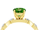 Yellow gold Round Cut Peridot Solitaire Twisted Band with Round  Accents and Prong Setting_16