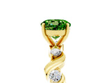 Yellow gold Round Cut Peridot Solitaire Twisted Band with Round  Accents and Prong Setting_17