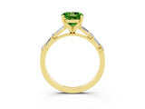 Yellow gold Round Cut Peridot Solitaire with Side Baguettes and Channel Set Band_3