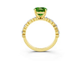Yellow gold Round Cut Peridot Solitaire with Side Stones, Pave Band, Four-Prong Setting_39