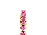 Yellow gold Round Cut Pink Sapphire Pavé Set Thin Band_5