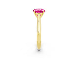 Yellow gold Round Cut Pink Sapphire Solitaire Engagement Ring with Cathedral Setting and Four-Prong Mount_74