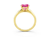 Yellow gold Round Cut Pink Sapphire Solitaire Engagement Ring with Classic Band and Four-Prong Setting_27