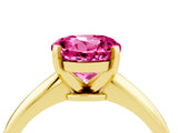 Yellow gold Round Cut Pink Sapphire Solitaire Engagement Ring with Classic Band and Four-Prong Setting_28