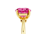Yellow gold Round Cut Pink Sapphire Solitaire Engagement Ring with Classic Band and Four-Prong Setting_29