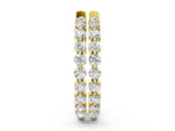 Yellow gold Round Cut Prong Set Diamond Hoop Earrings_8