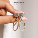 Yellow gold Round Cut Prong Set Diamond Infinity Drop Earrings_17