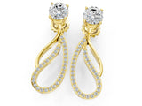 Yellow gold Round Cut Prong Set Diamond Infinity Drop Earrings_20